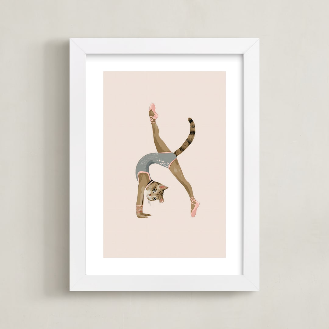 "Animal All-Stars 6" - Art Print in Dusty Beige by Malunio - Framed