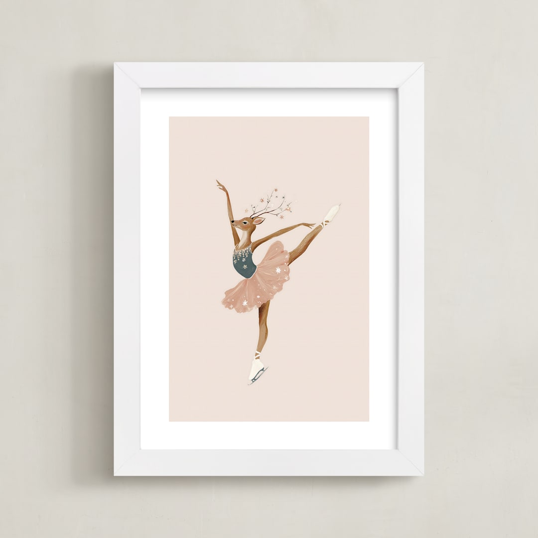 "Animal All-Stars 7" - Art Print in Dusty Beige by Malunio - Framed