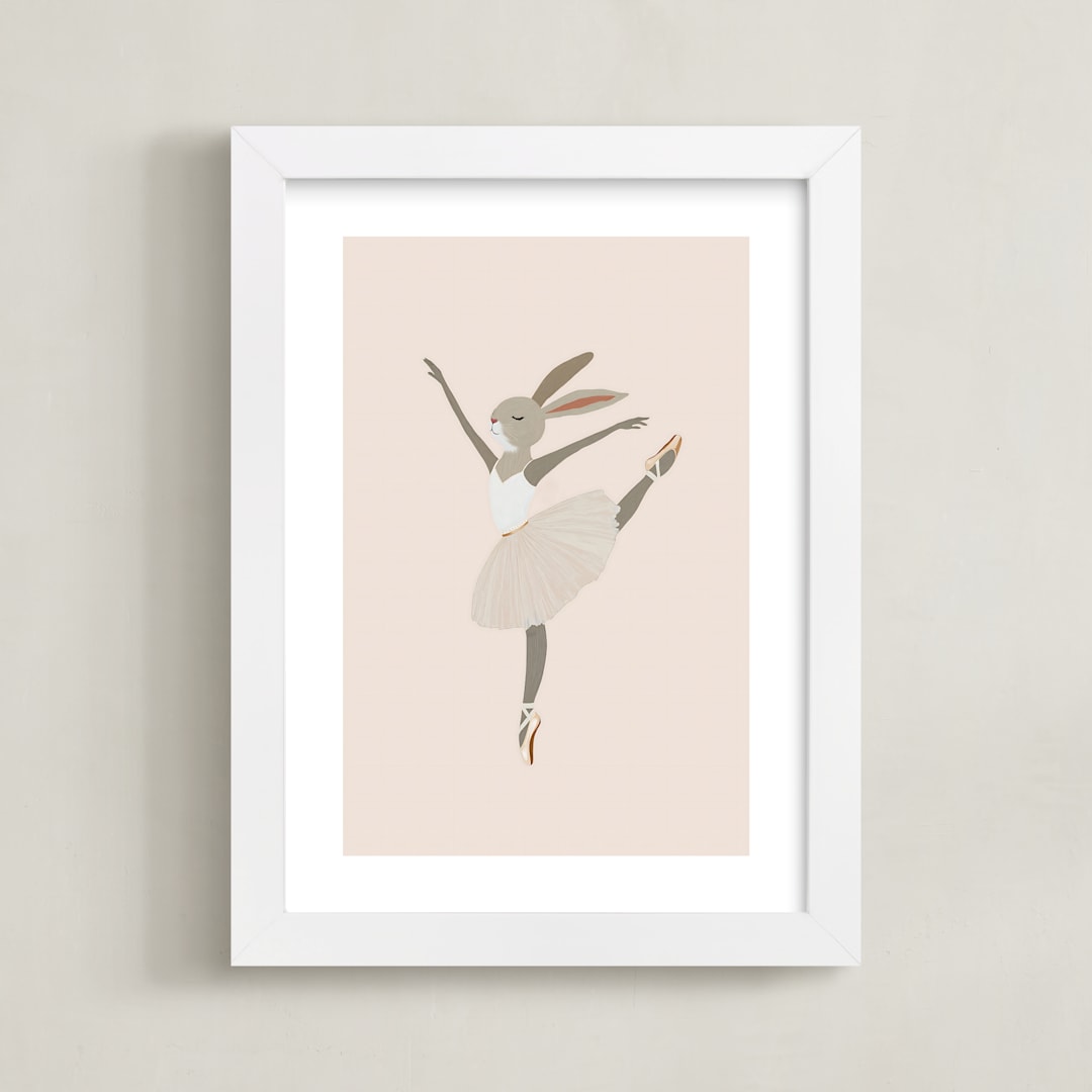 "Animal All-Stars 8" - Art Print in Dusty Beige by Malunio - Framed