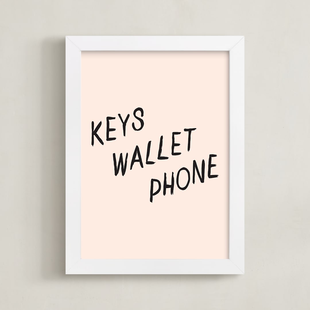 "A Helpful Reminder" - Art Print in Blush by Annie Clark - Framed
