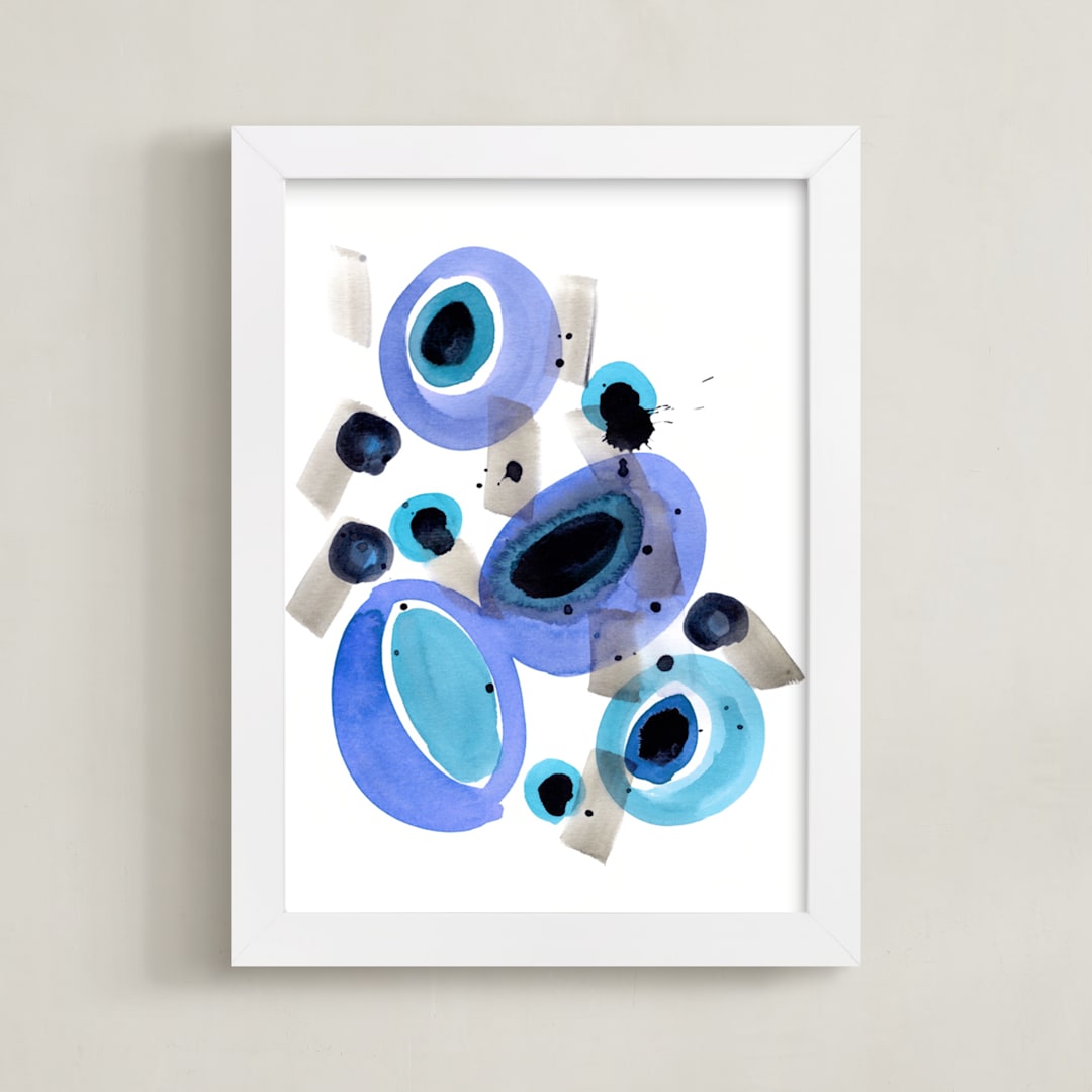 "Enigma " - Art Print in cobalt blue by Amelia Gluba - Framed