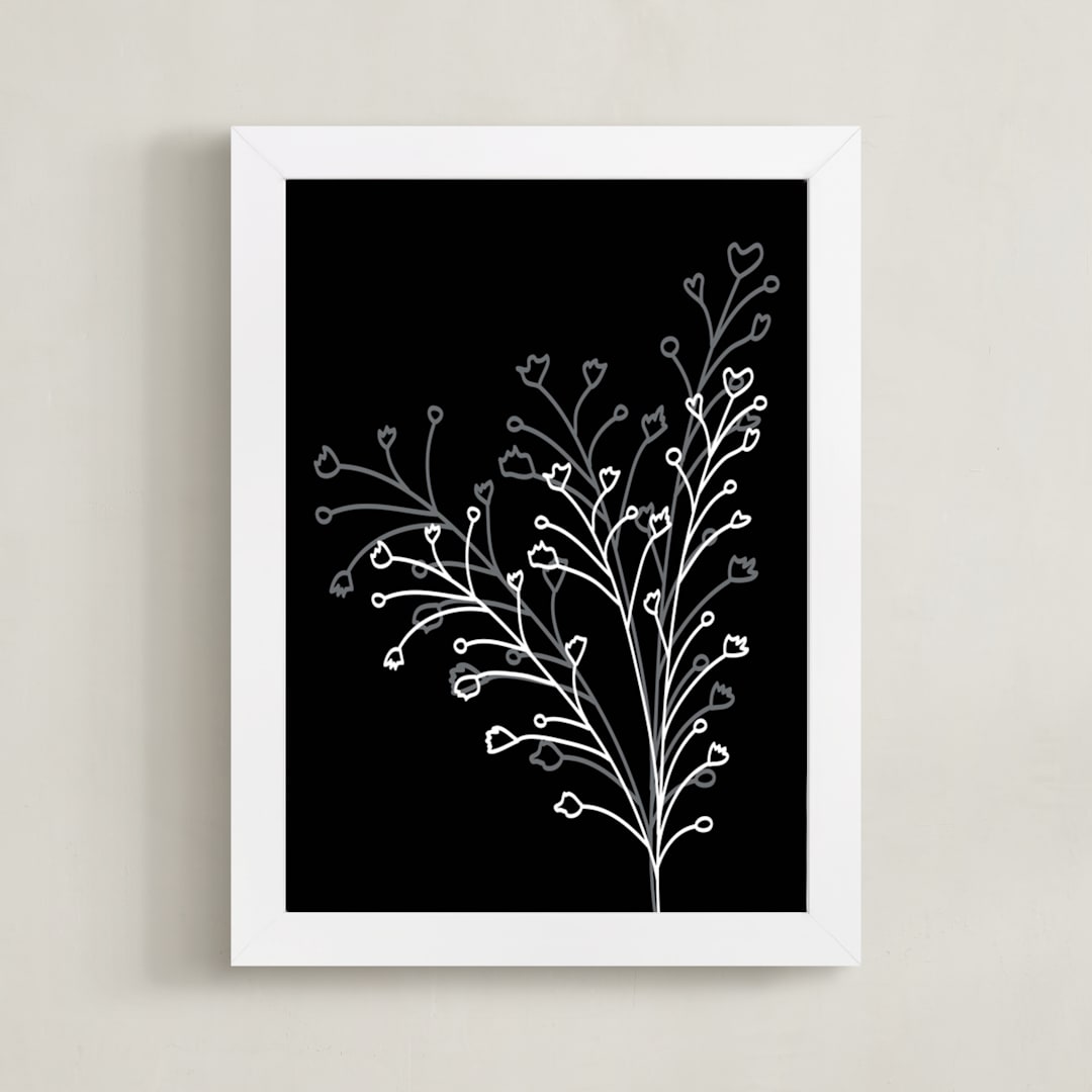 "botanical leaves2" - Art Print in white by Ramoncita - Framed