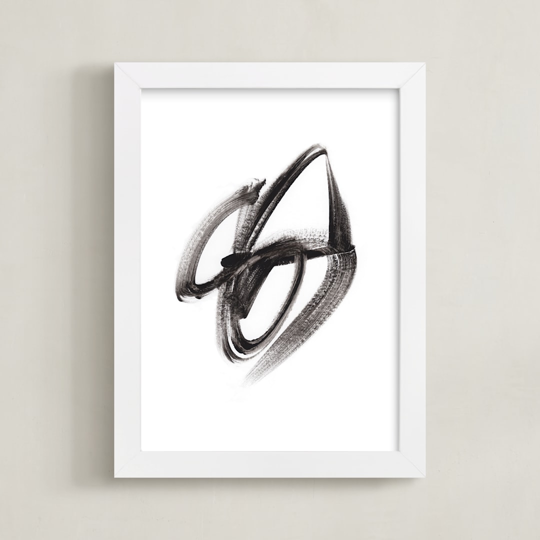 "Infinity Code" - Art Print in Black by Misty Hughes - Framed