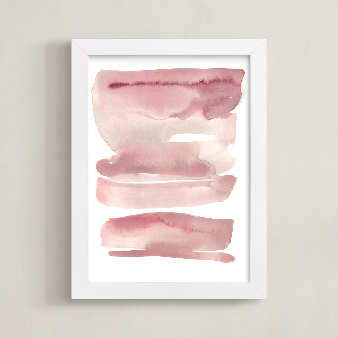 "pink horizons" - Art Print in pink by Kelly Witmer - Framed