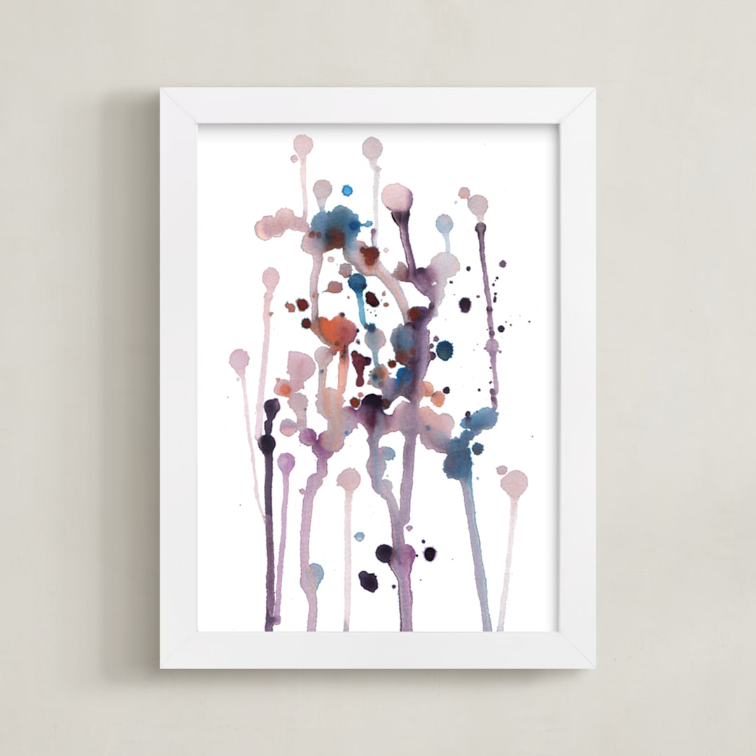 "flowing spots" - Art Print in purple by Ramoncita - Framed