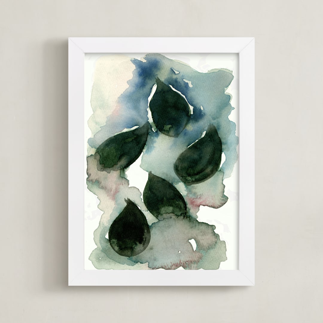 "Drifting Along" - Art Print in deep sea green by Amelia Gluba - Framed