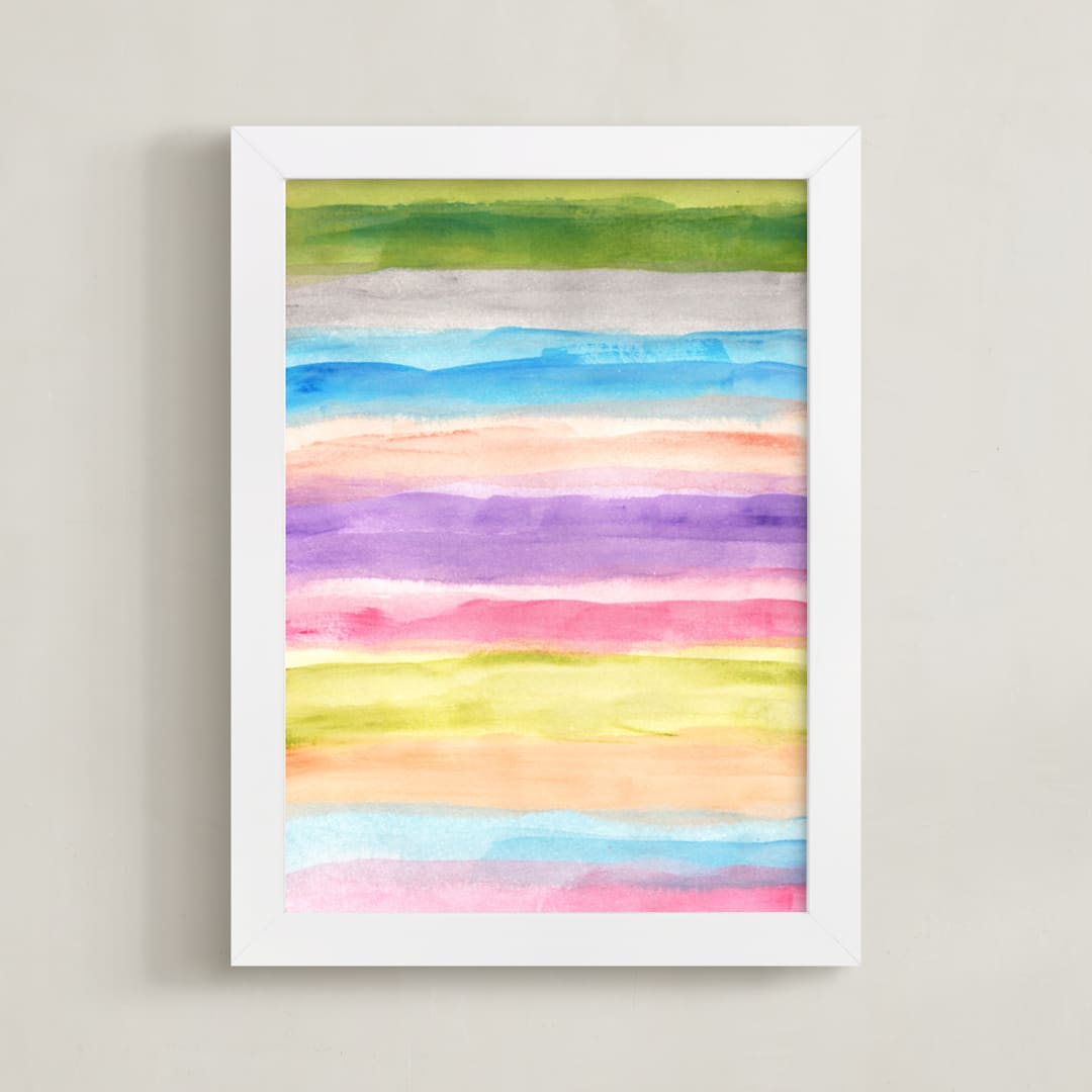 "painted abstract" - Art Print in blue by Ramoncita - Framed