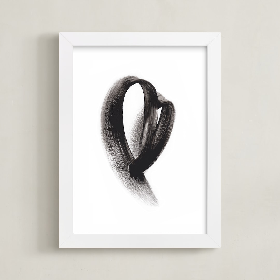 "Gallant Heart" - Art Print in Black by Misty Hughes - Framed