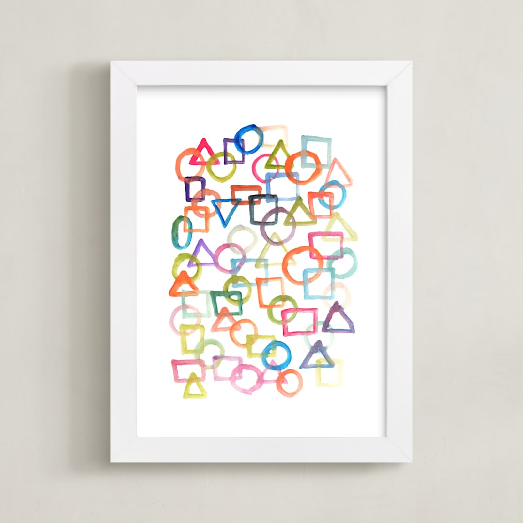"hand painted shapes" - Art Print in orange by Ramoncita - Framed