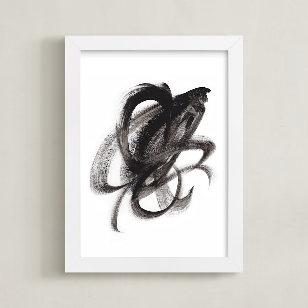 "Boom Town" - Art Print in Black by Misty Hughes - Framed