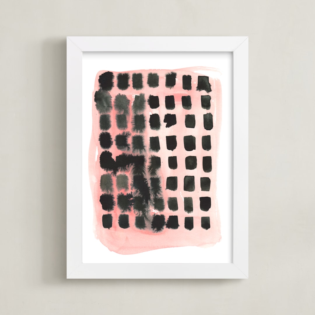 "entre nous" - Art Print in pale pink by Kelly Witmer - Framed
