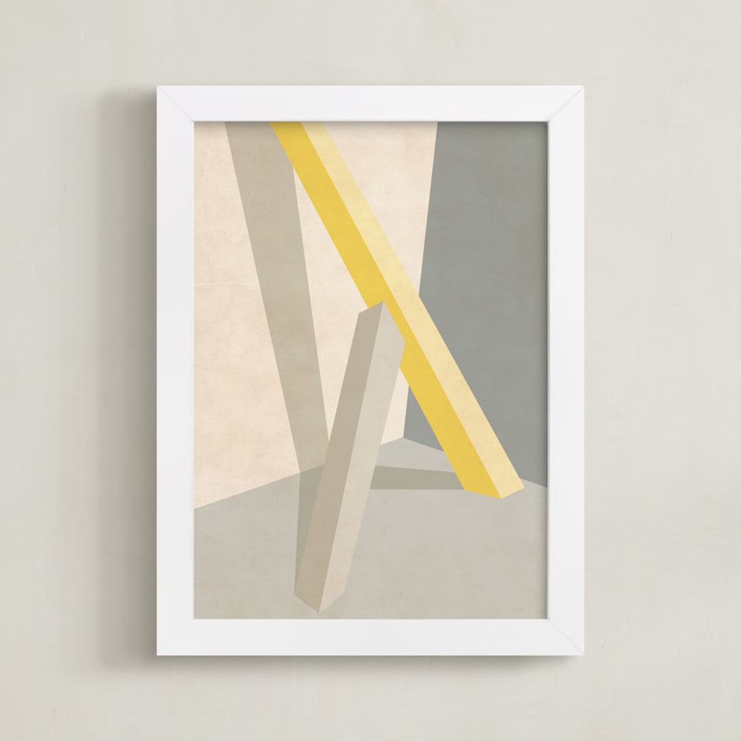 "At Ease" - Art Print in Sand by Jennifer Morehead - Framed