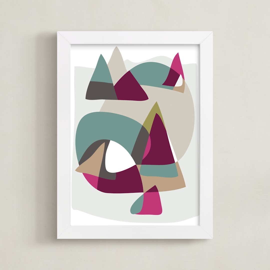 "From the Mountains to the Sea" - Art Print in Merlot by Christina Flowers - Framed