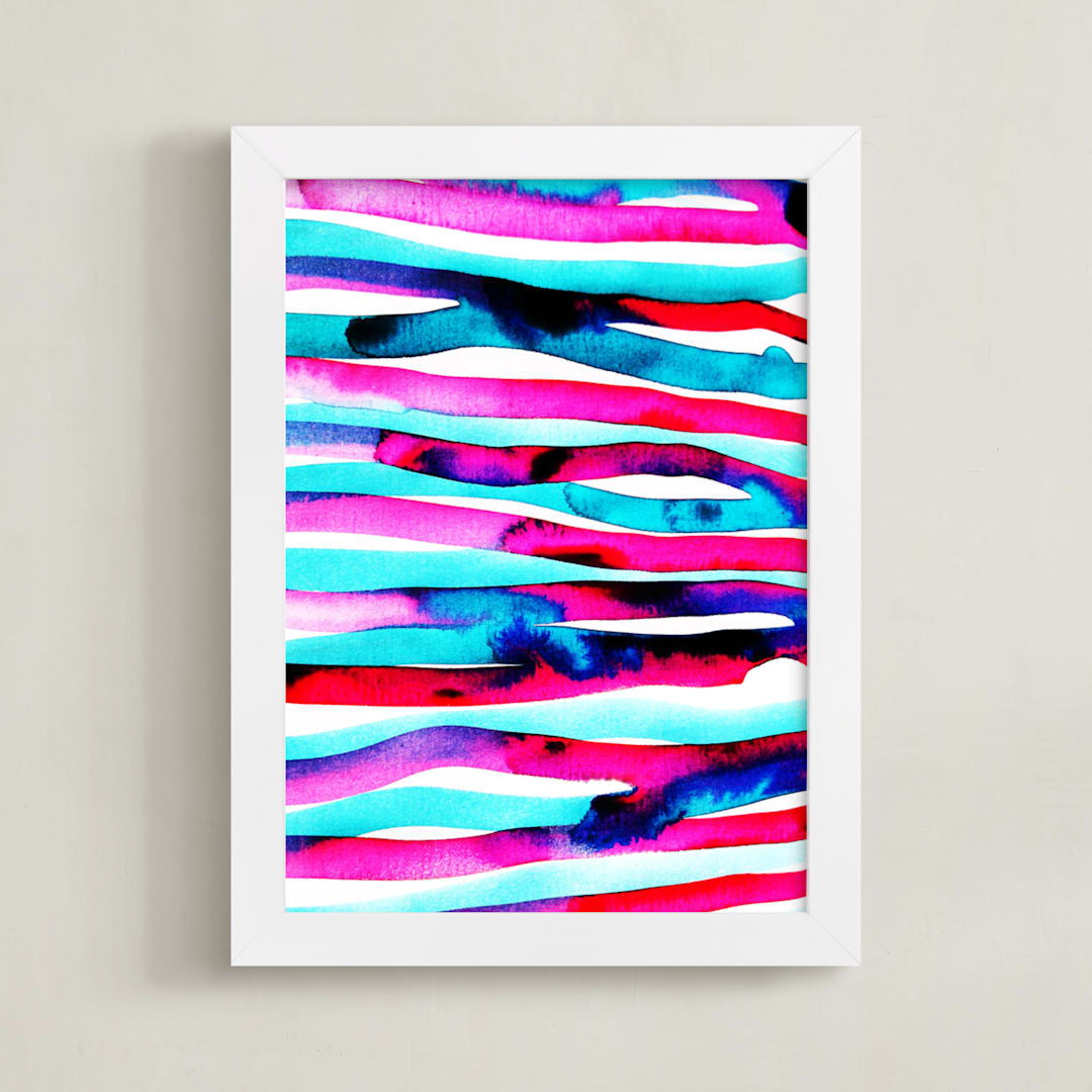 "Colourburst4" - Art Print in Fuchsia by Miranda Mol - Framed