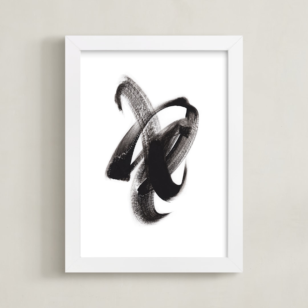 "Arcadia" - Art Print in Black by Misty Hughes - Framed