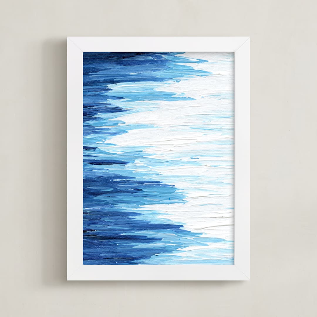 "Tide" - Art Print in Ocean Blue by Chelsey Scott - Framed