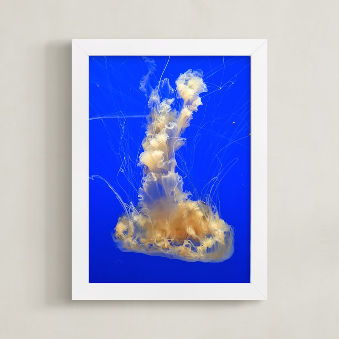 "Jellie 1" - Art Print in seawater blue by Sea and Sky - Framed