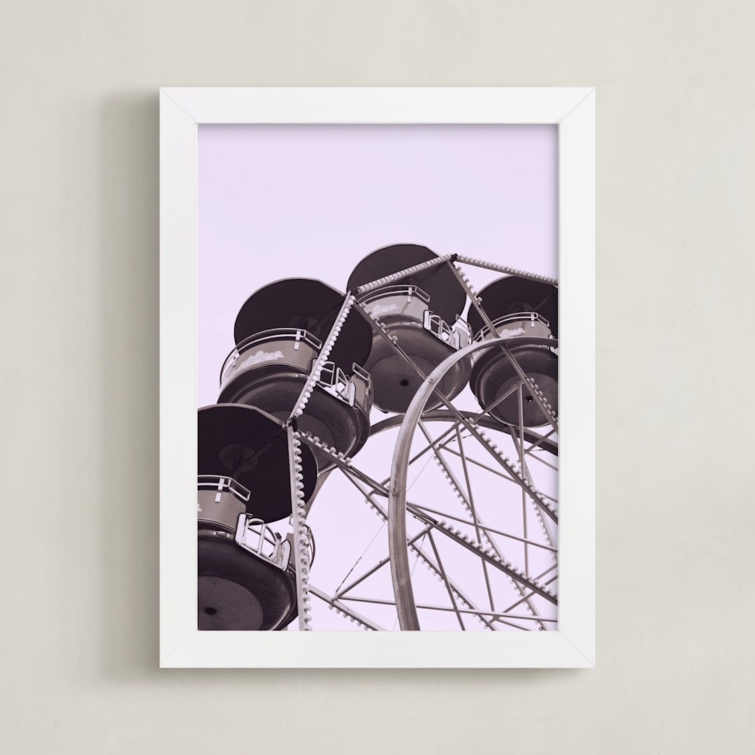 "Up and Around" - Art Print in Light Purple by Gray Star Design - Framed
