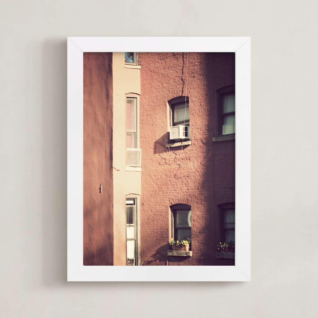 "Summer in the City" - Art Print in Clay by Gray Star Design - Framed