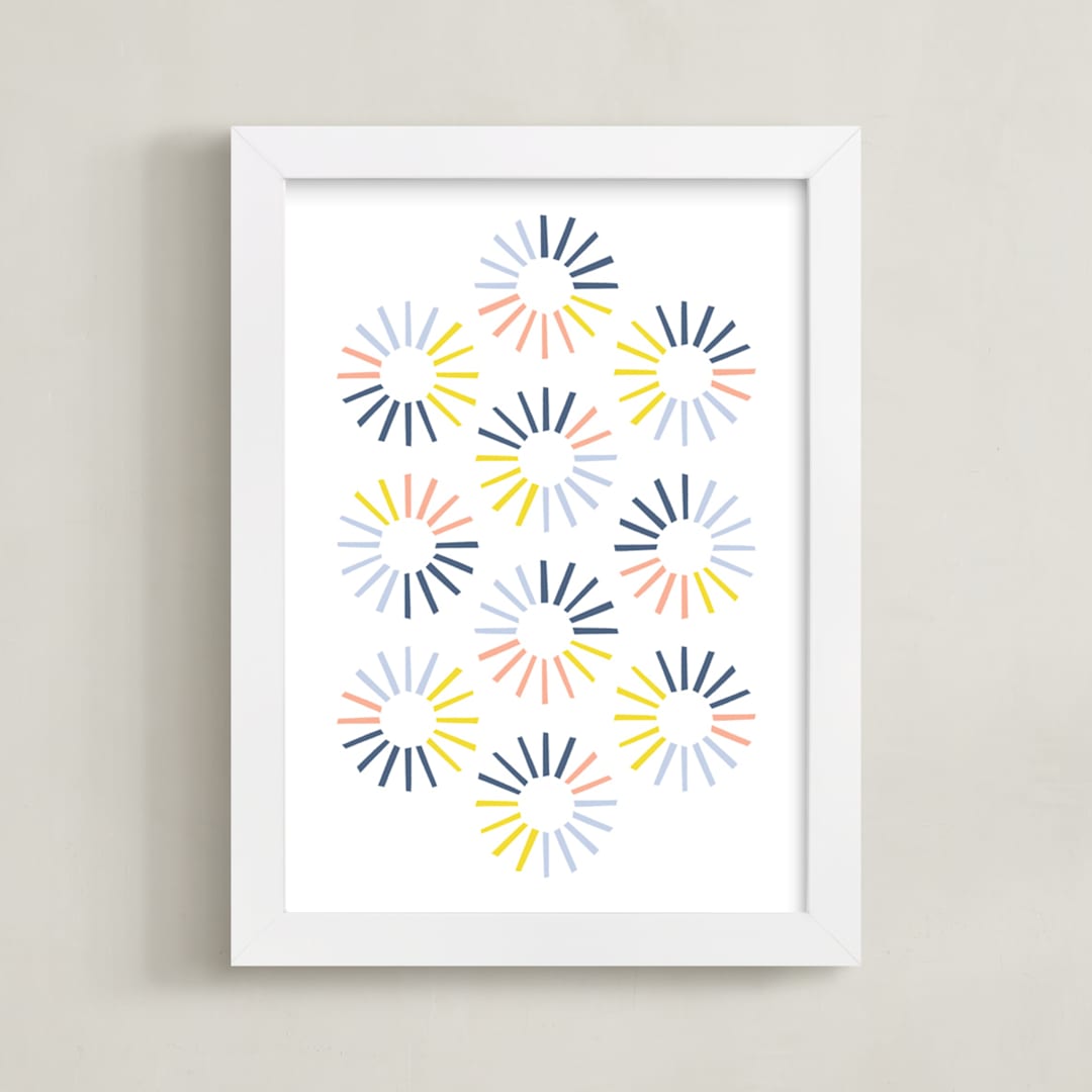 "Rotation" - Art Print in Navy by Amber Barkley - Framed