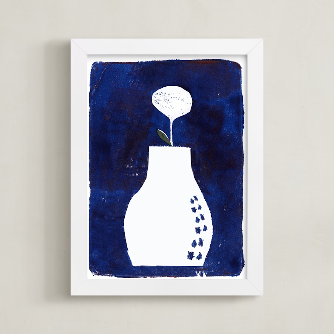 "Sometimes it is blue3 " - Art Print in Deep blue3 by Bethania Lima - Framed
