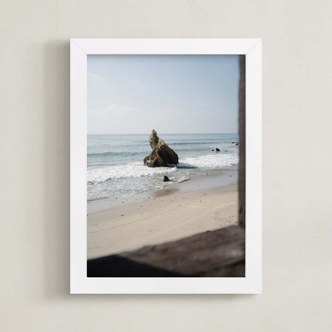 "That Malibu Rock" - Art Print in Sea Blue by Christian Florin - Framed