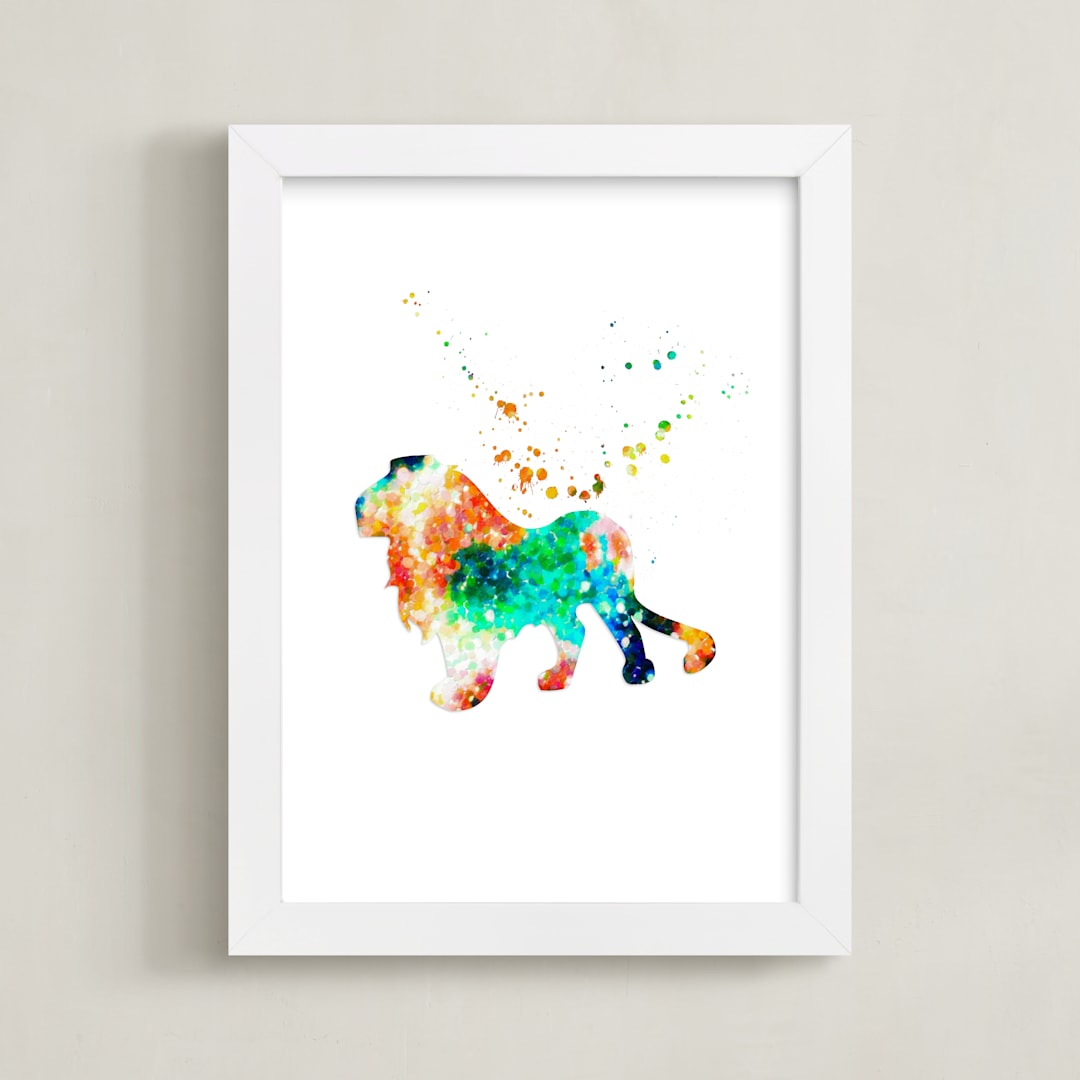 "The Proud Lion" - Art Print in Warm & Bright by Alex Isaacs Designs - Framed