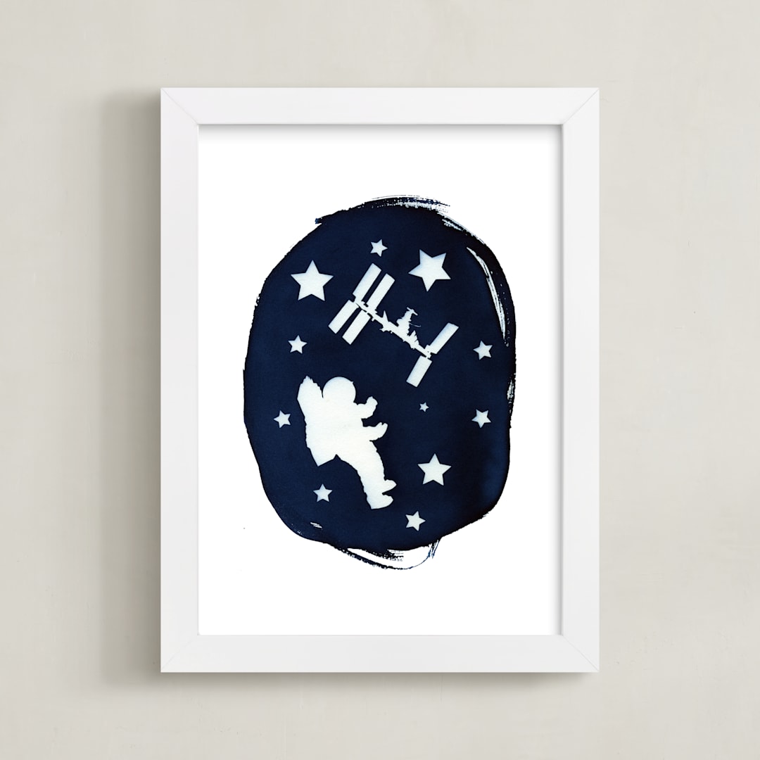 "We Are All Made Of Stars" - Art Print in Prussian Blue by raven erebus - Framed