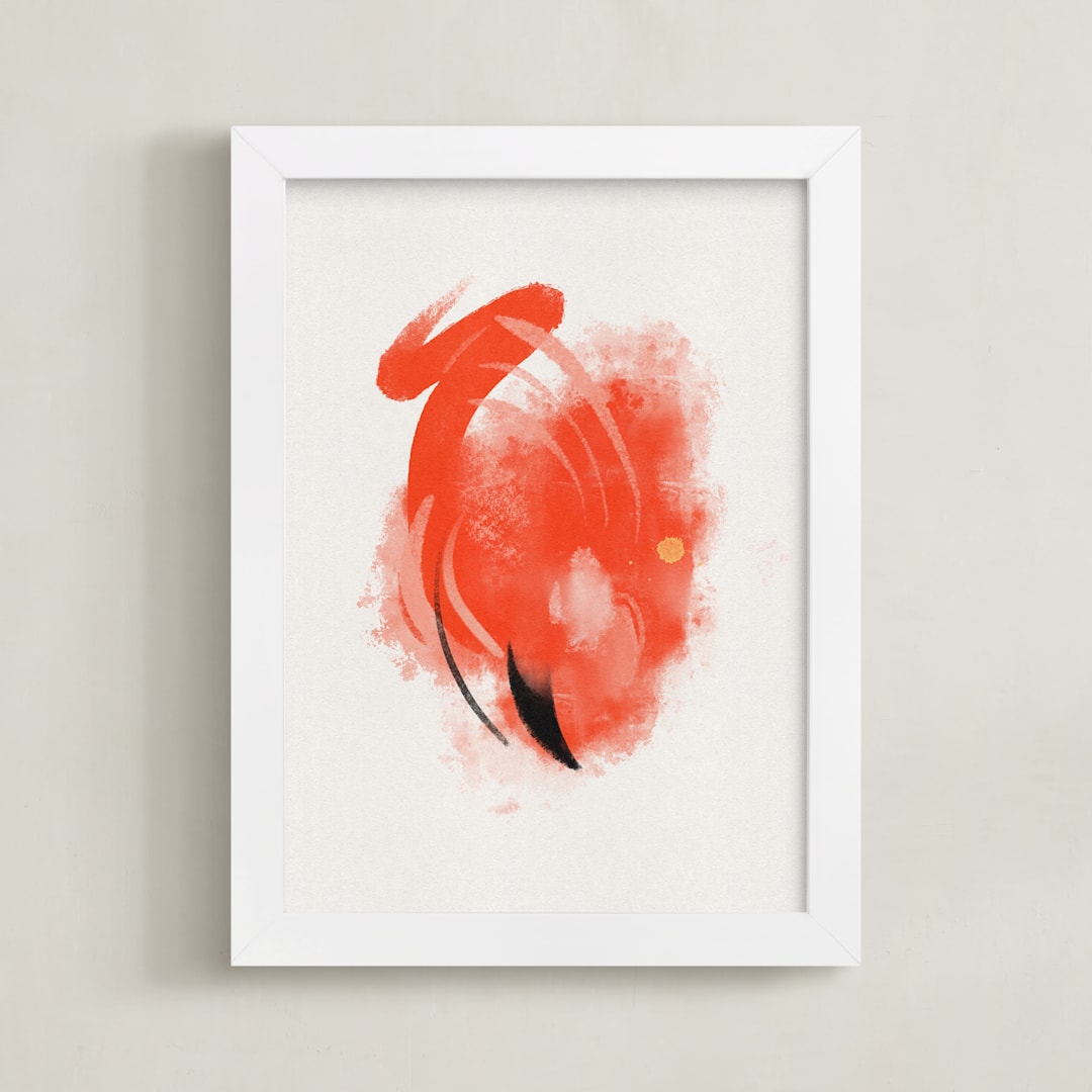 "American Flamingo" - Art Print in Flamingo Pink by Christa Kimble - Framed