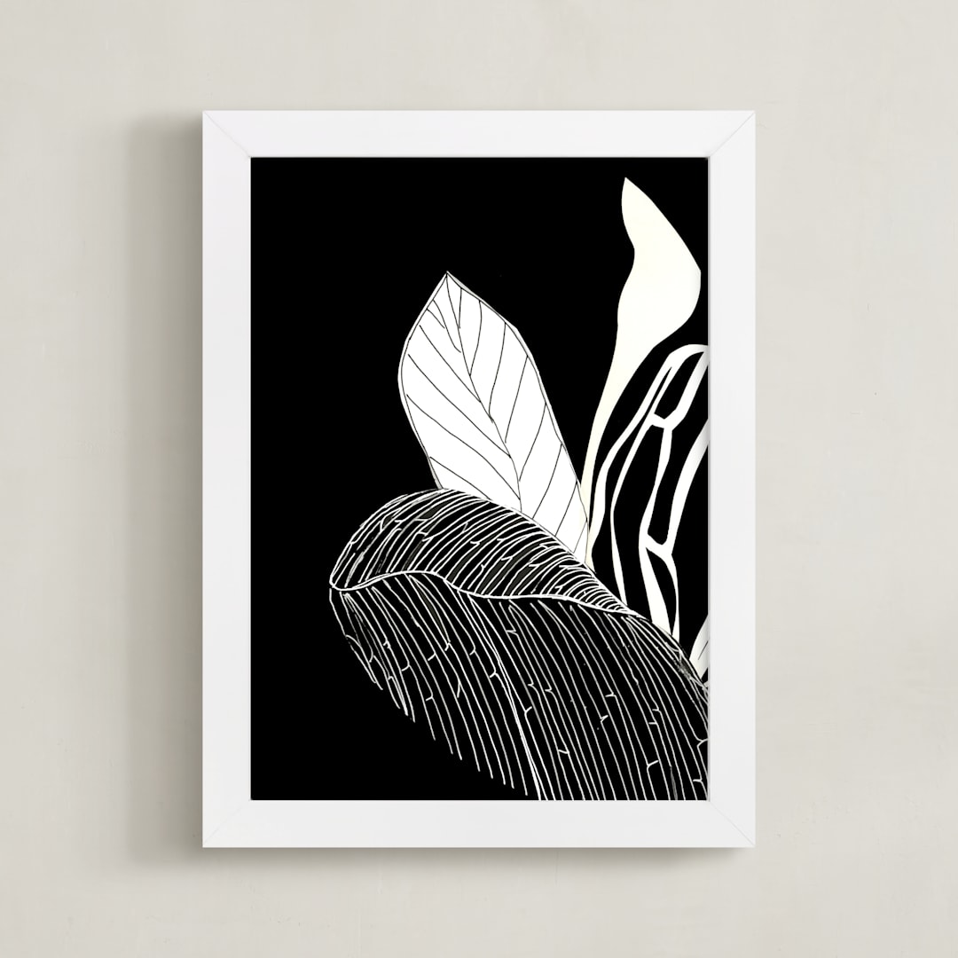 "Positive Petal" - Art Print in Black by Maggie Ramirez Burns - Framed