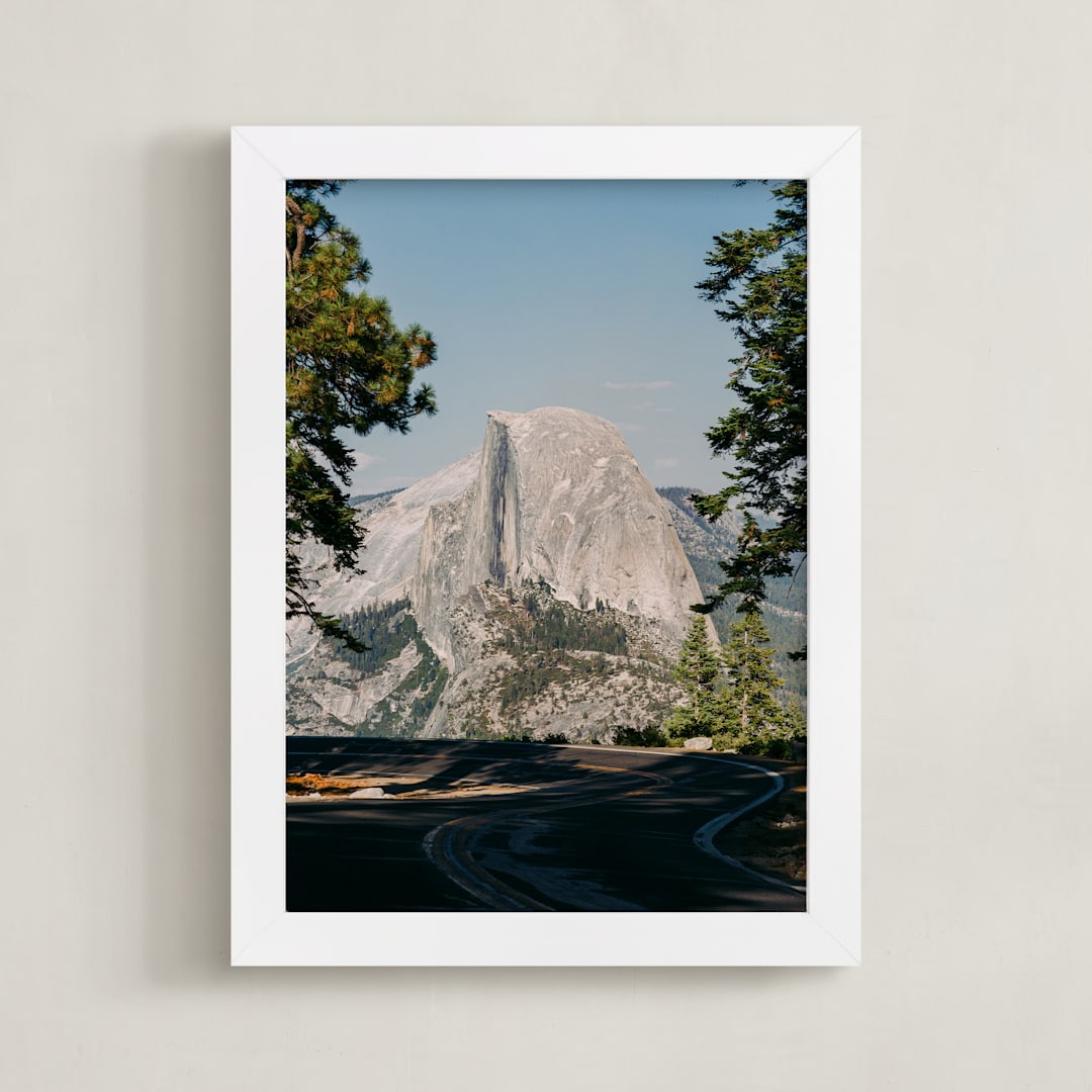 "Half Dome Framed" - Art Print in Sky Blue by Christian Florin - Framed
