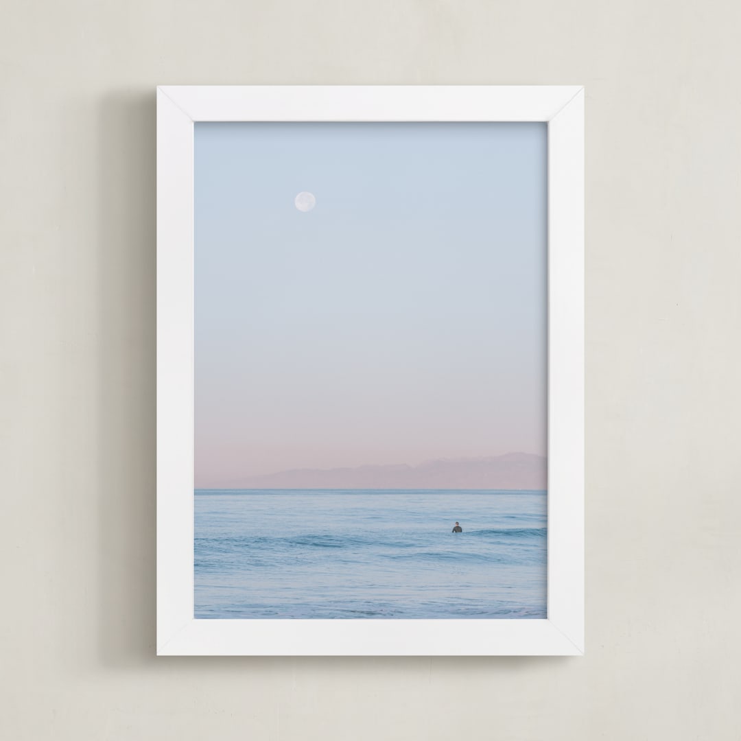 "Waiting on You" - Art Print in Sky Blue by Mike Sunu - Framed