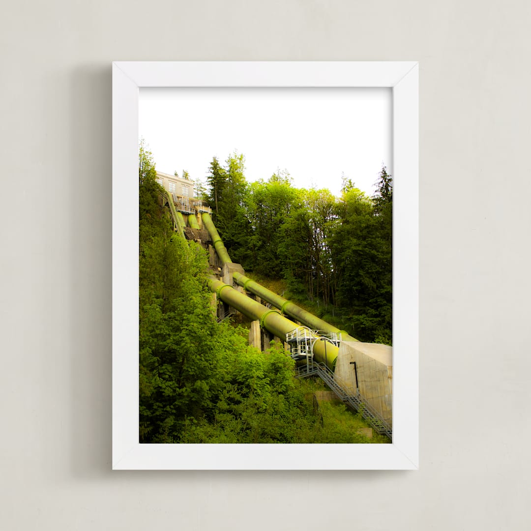 "Hydroelectric" - Art Print in Hydro Green by Jeff Preuss - Framed