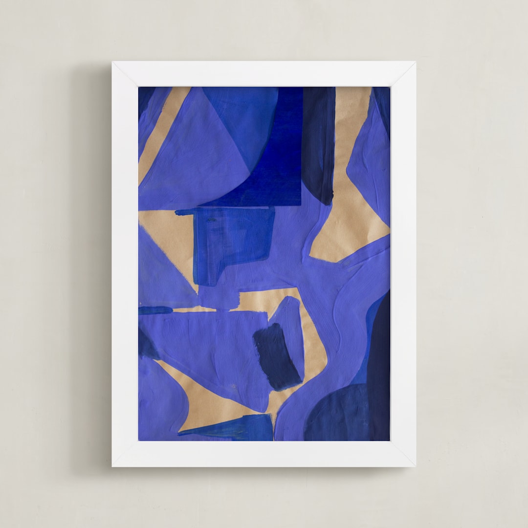 "Byzantine" - Art Print in Cornflower Blue by cyrille gulassa - Framed