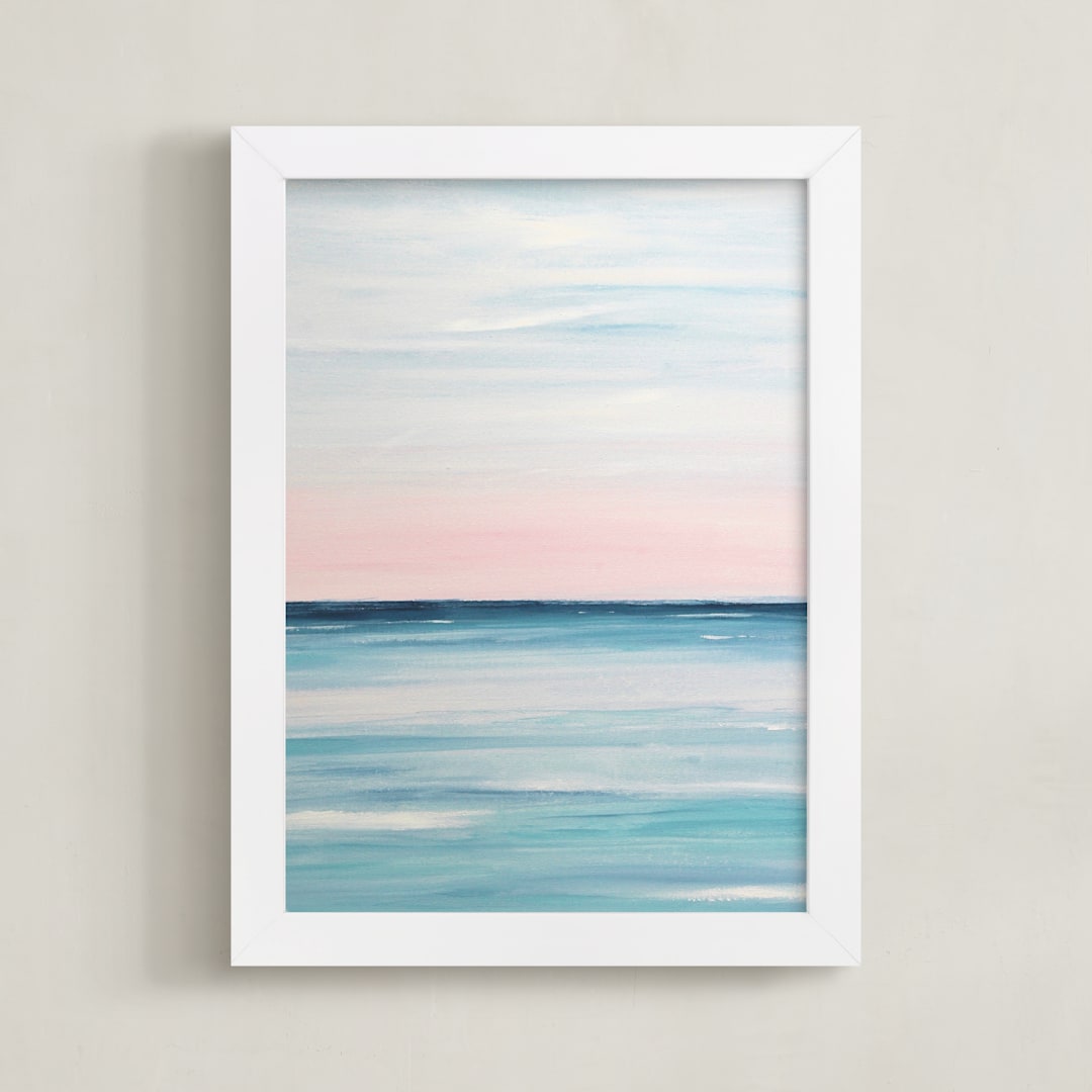 "Morning Moment" - Art Print in Peaceful Pink by Colleen Ehrlich - Framed