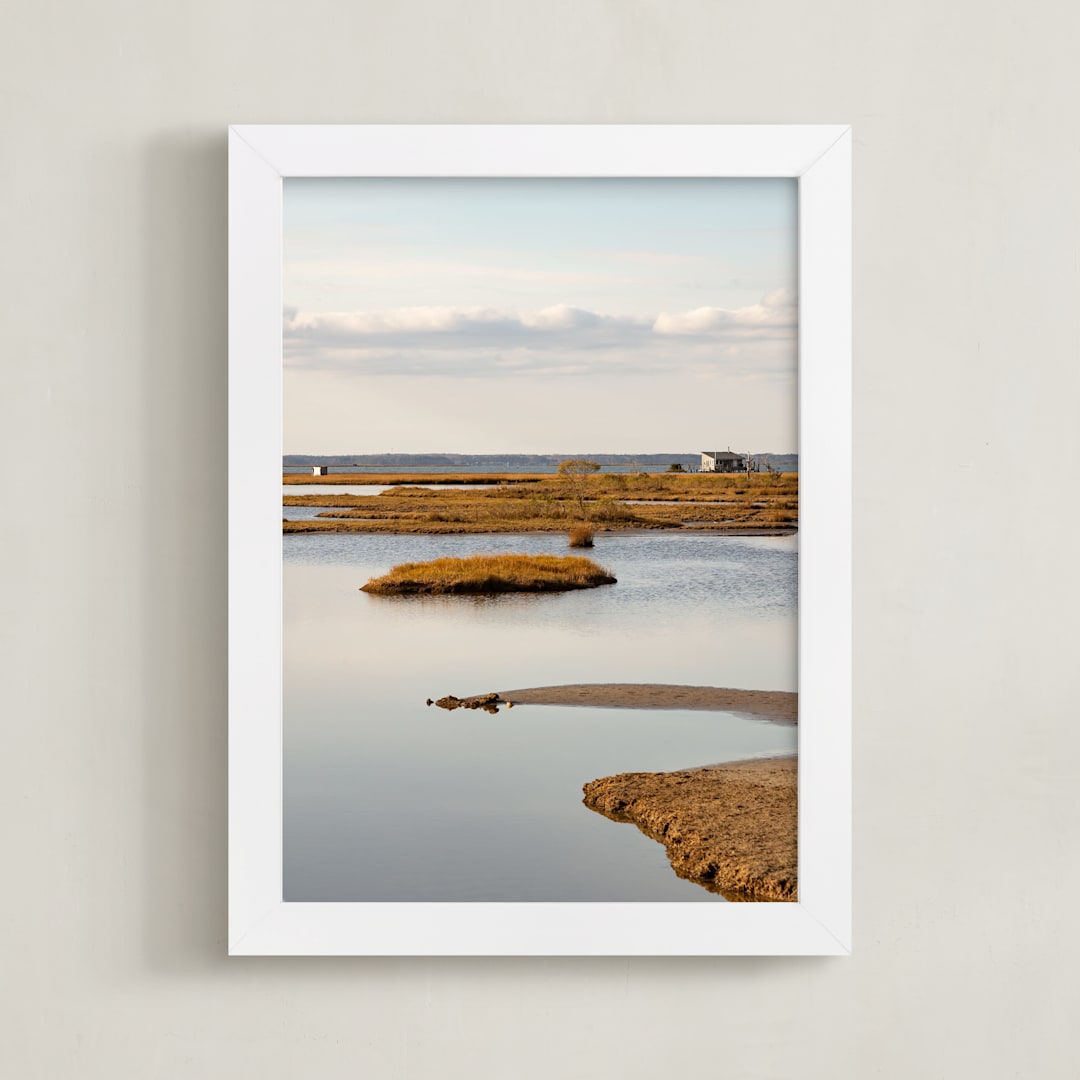 "MarshLand#1" - Art Print in hale brown by Van Tsao - Framed