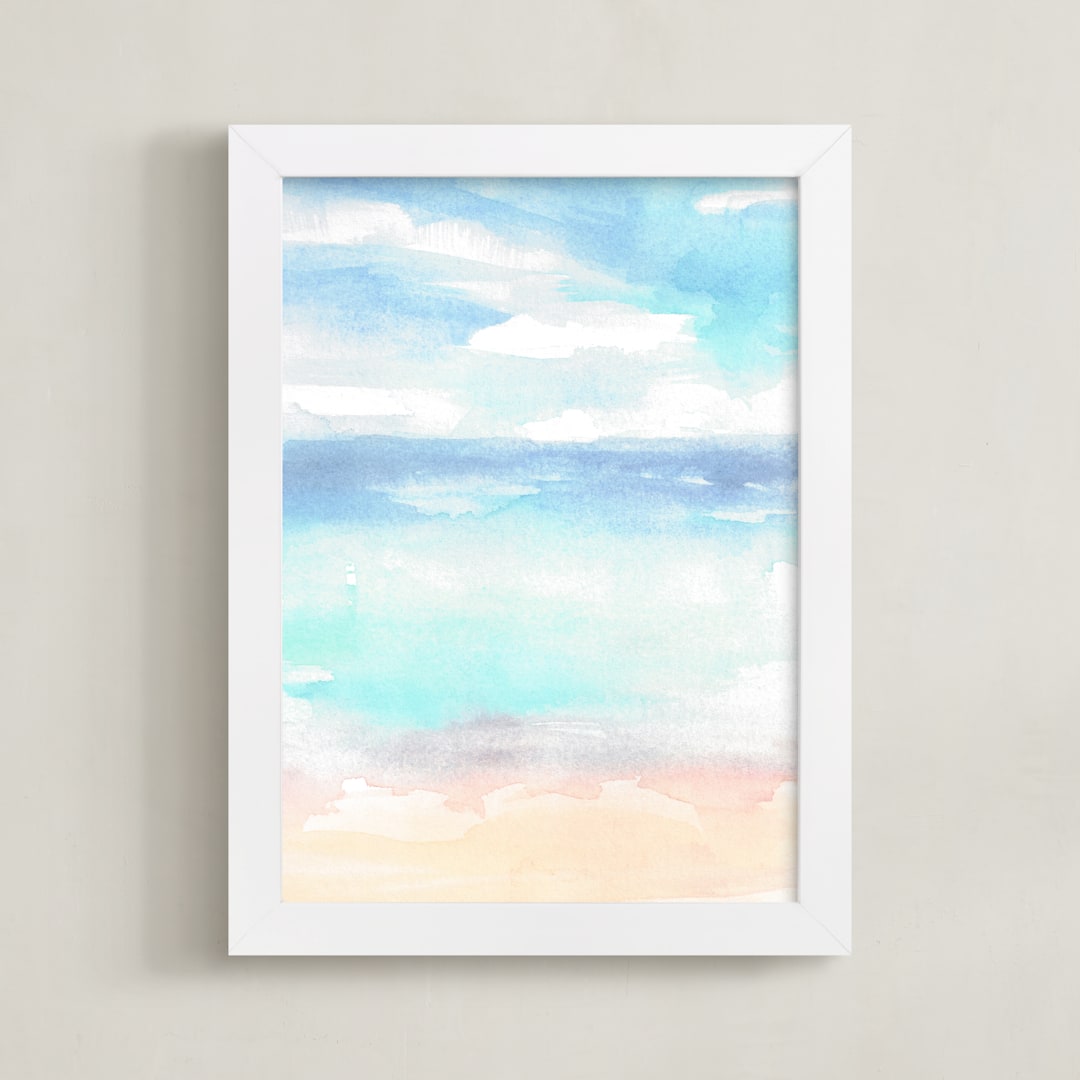 "Summer Dreams" - Art Print in beach bomb by Jenny Partrite - Framed