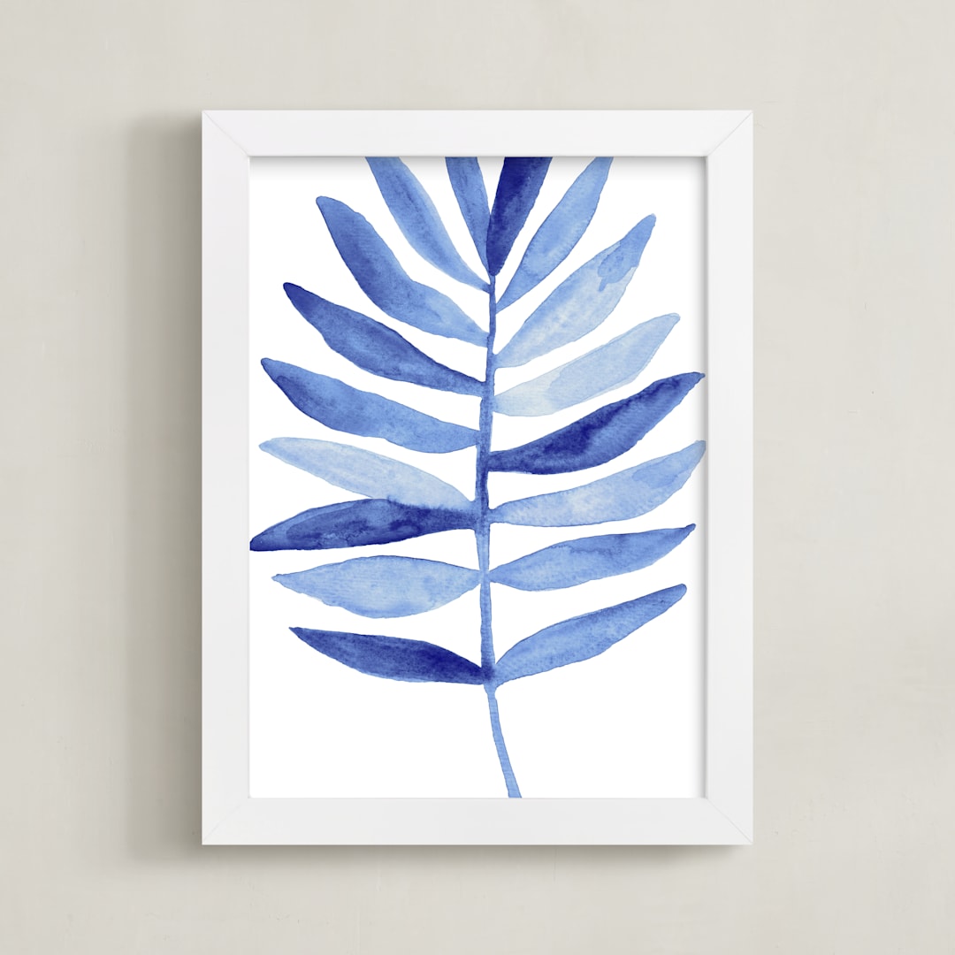"Sea Botanicals VI" - Art Print in True blue by Luz Alliati - Framed