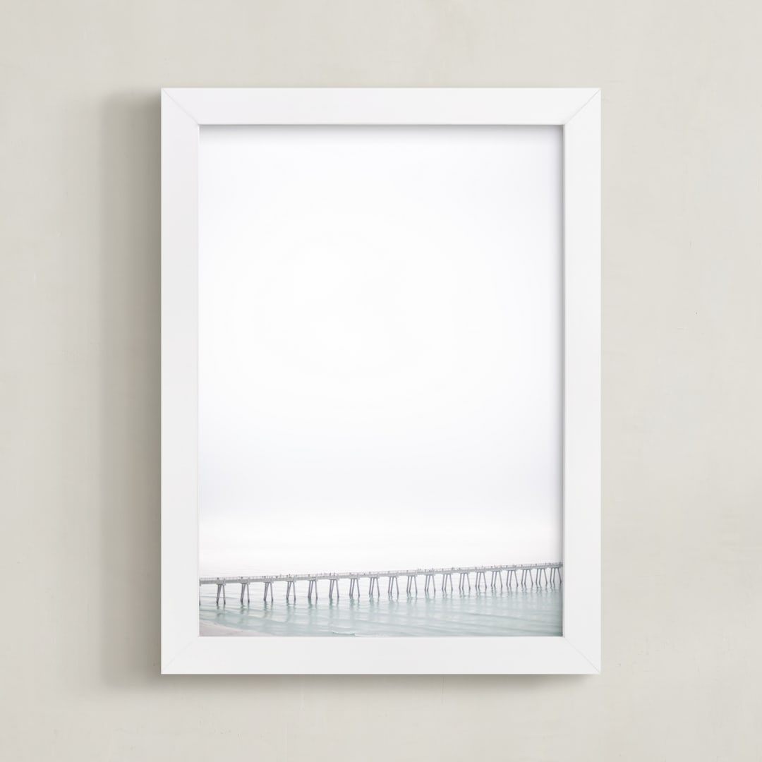 "Quiet Morning" - Art Print in Mist by Melinda Denison - Framed