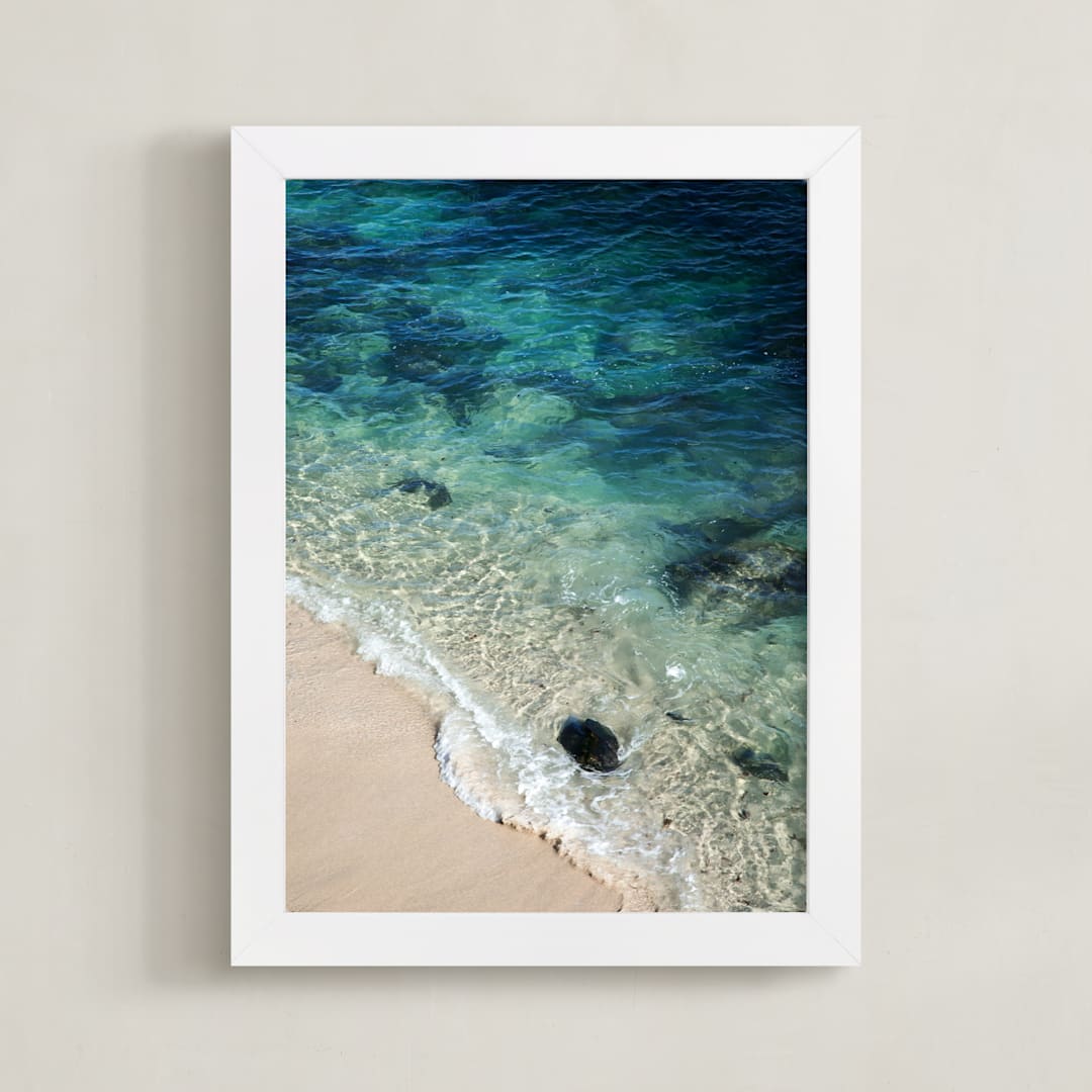 "La Jolla Shores #2" - Art Print in Shoreline Blue by Shannon Howard - Framed
