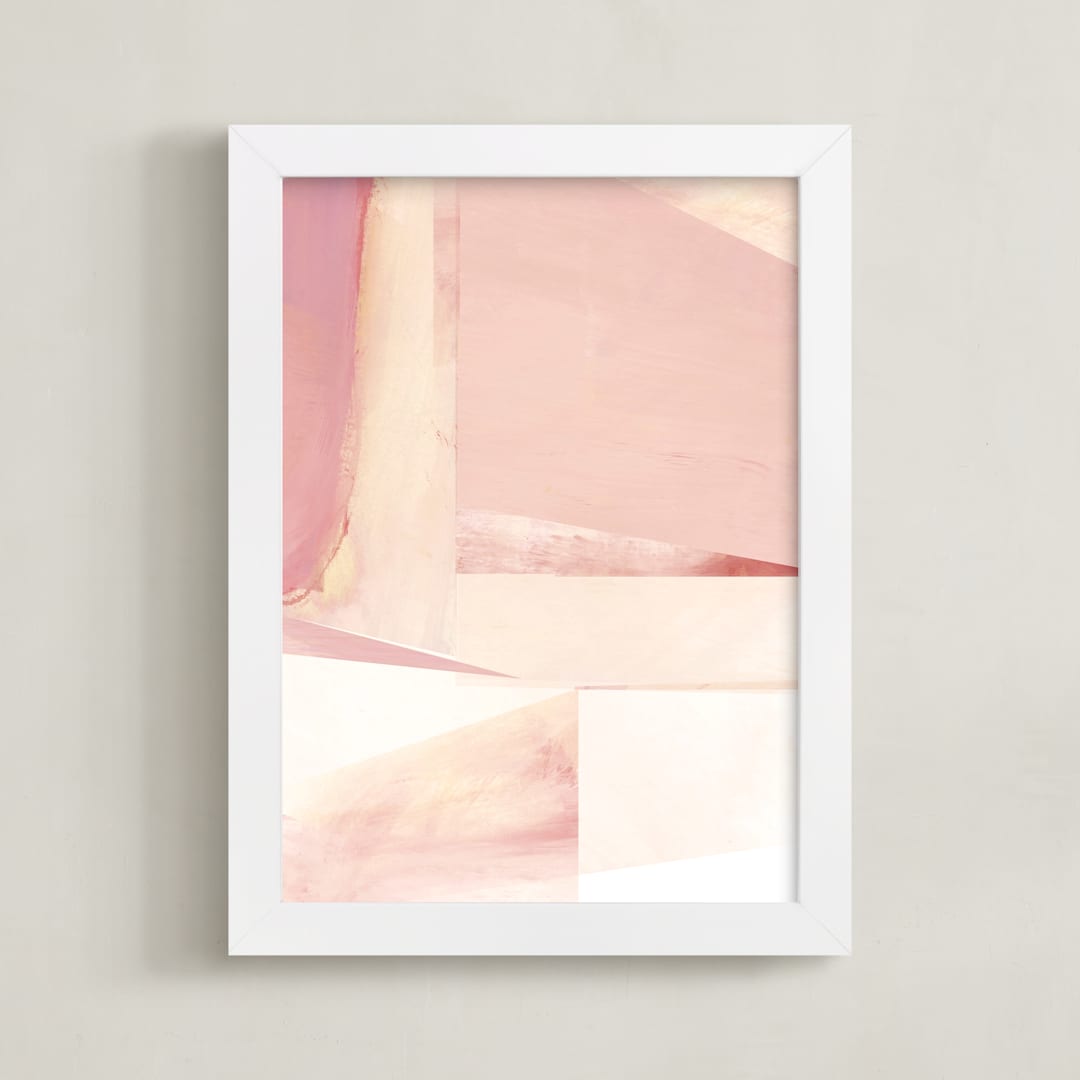 "PinkSea" - Art Print in Blush Pink by Lisa Samartino Design - Framed