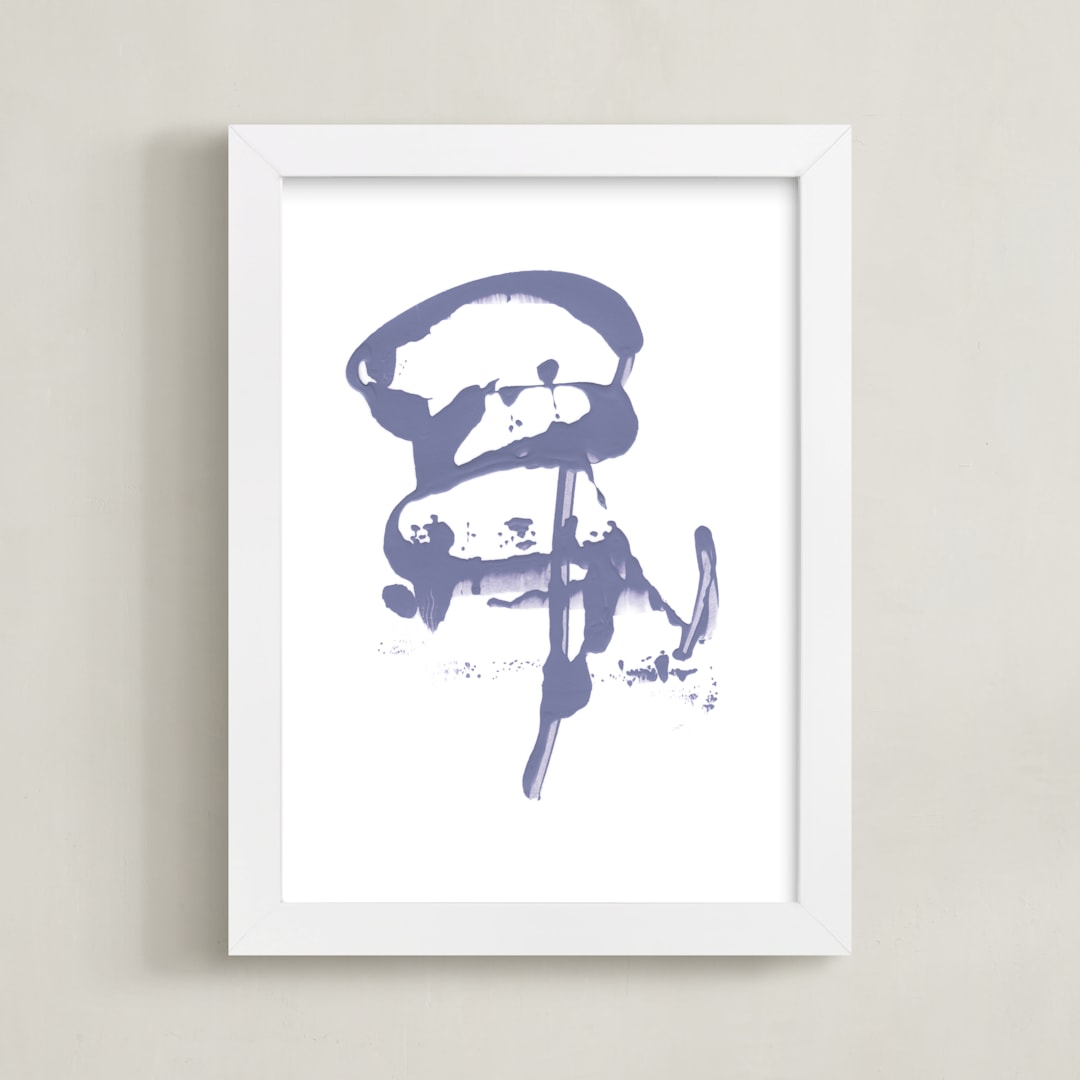 "Street Cred" - Art Print in Blue by Misty Hughes - Framed