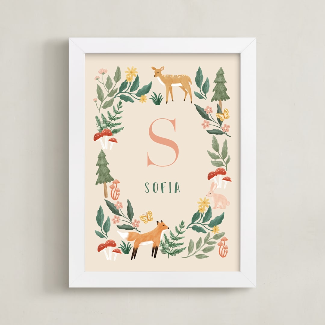 "Wild Woodland" - Personalized Art Print in Woods by Elly - Framed