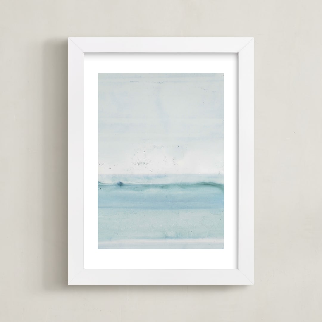 "Forecast no. 46" - Art Print in Aqua by Ashleigh Ninos - Framed