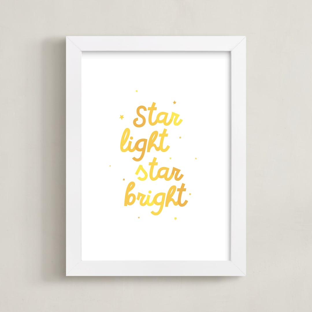 "Star Light Star Bright" - Art Print in Twinkle by Lea Delaveris - Framed