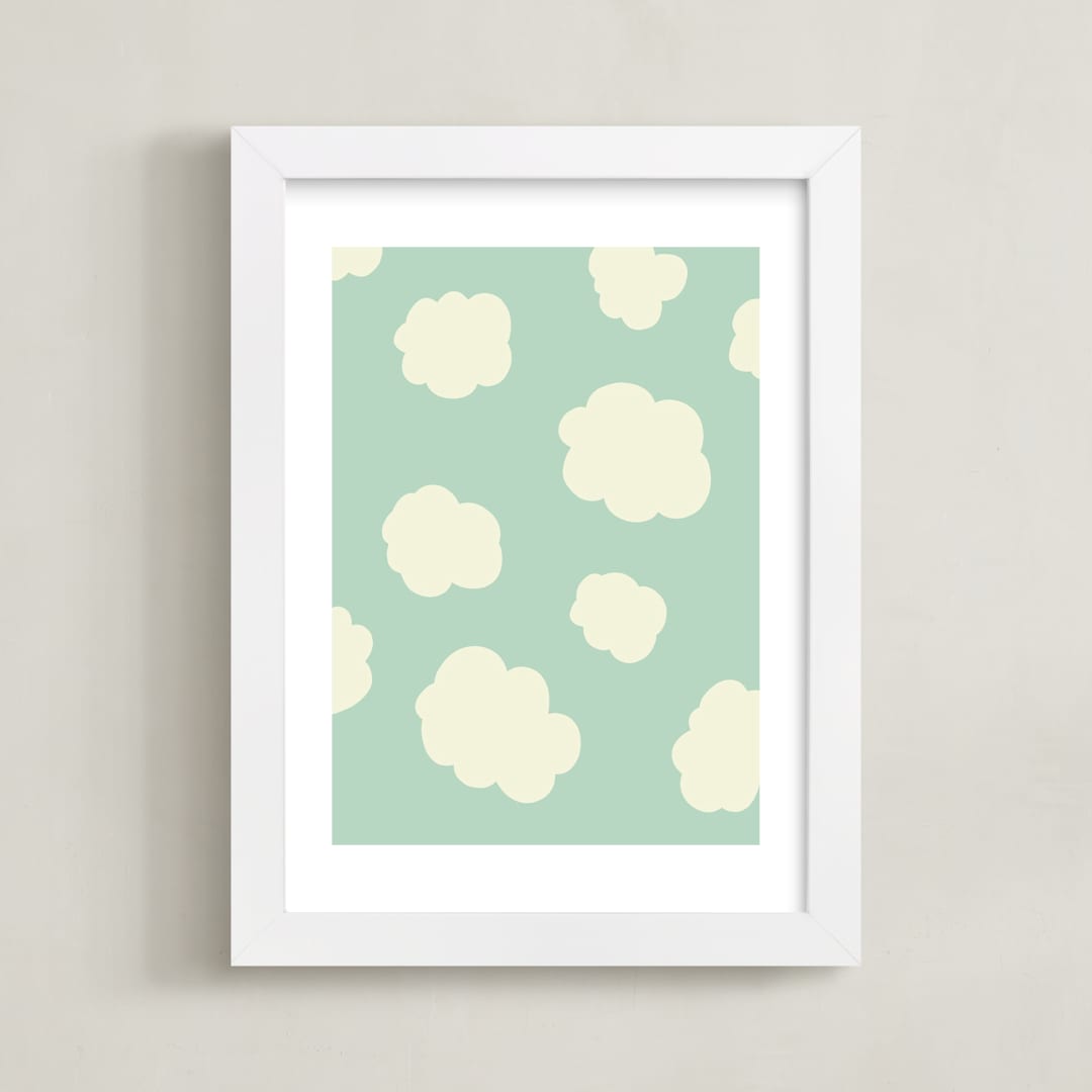 "Desert Sky" - Art Print in Sky Blue by Coit Creative - Framed