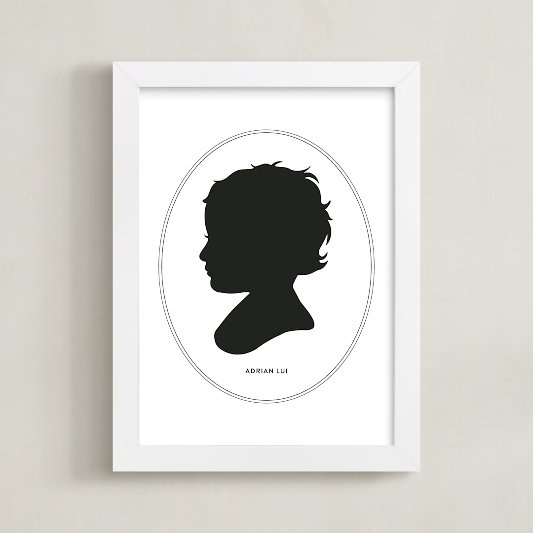 "Cameo Silhouette: Custom Print" - Custom Print in Black by Minted - Framed
