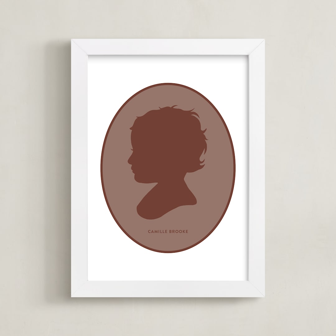 "Cameo Tonal Silhouette: Custom Print" - Custom Print in Rustique by Minted - Framed