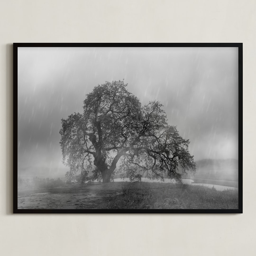 "in the rain" - Art Print in Stormy by Crystal Lynn Collins - Framed