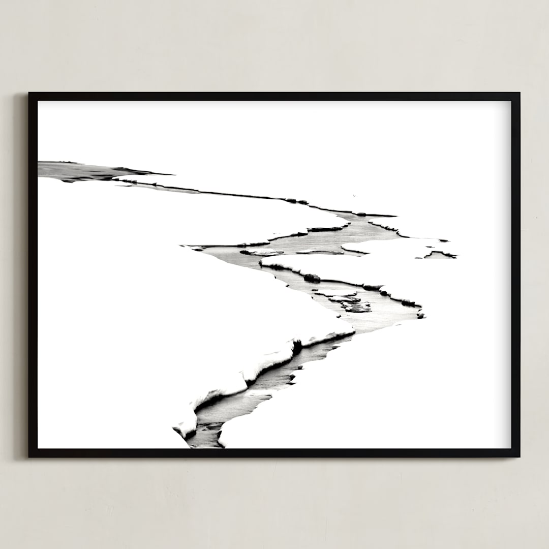 "Silver Ice" - Art Print in Ice White by Leslie Le Coq - Framed